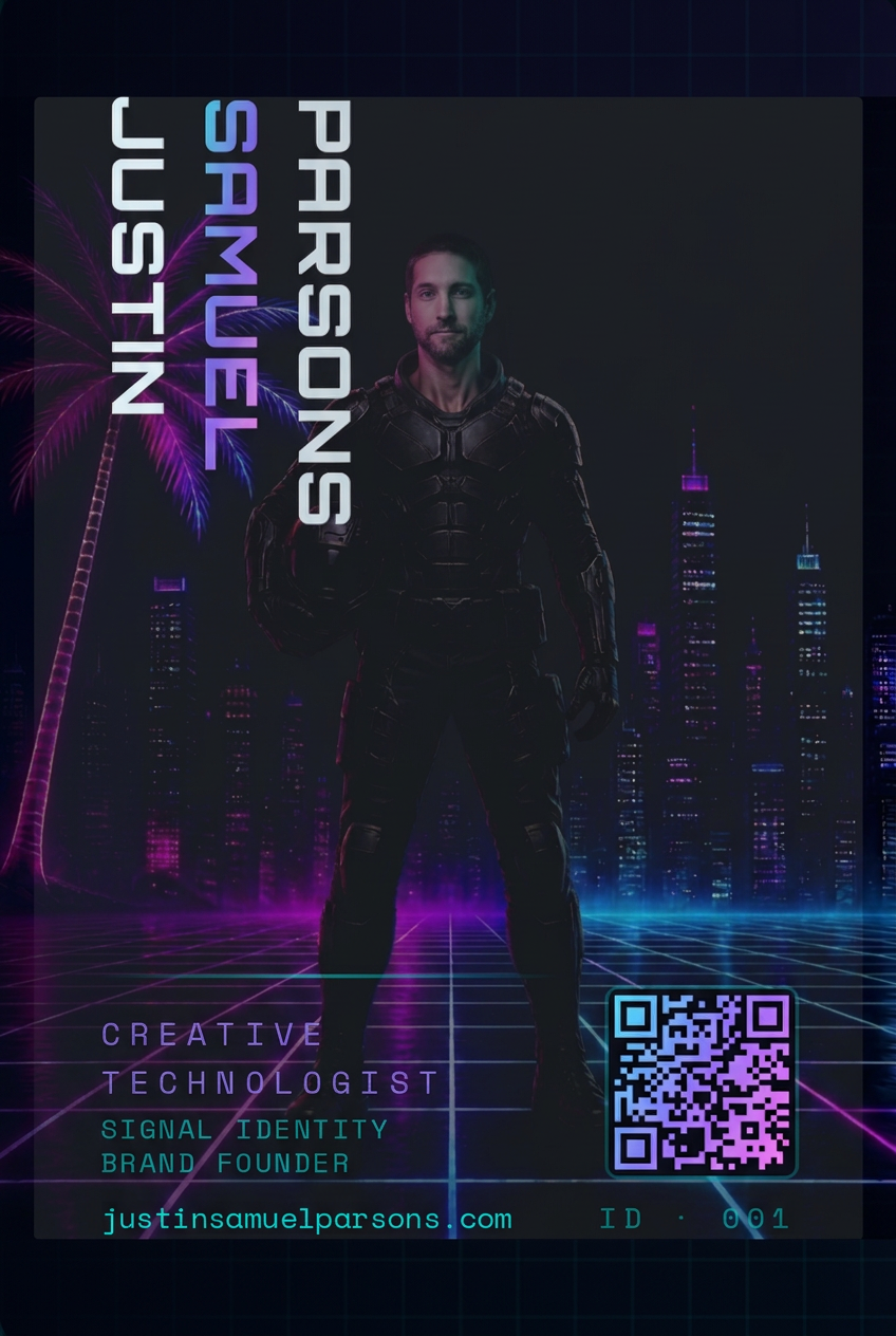 Justin Samuel Parsons vertical business card front