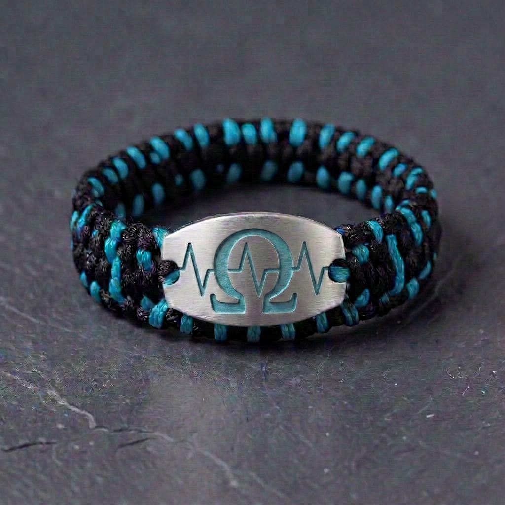 Ohm Signal Bracelet — Cyan colorway